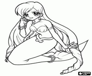 Coloriage La princesse sirène Karen