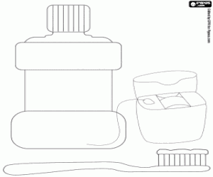 Coloriage Produits d'hygiène dentaire