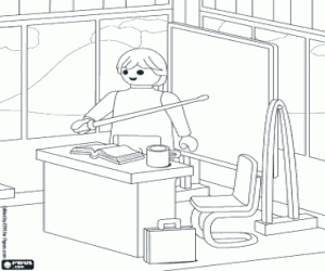 Coloriage Professeur à l'école de Playmobil