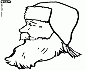 Coloriage Profil de la tête du père Noël