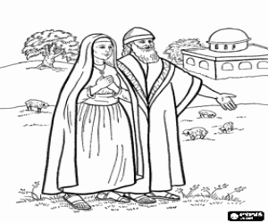 Coloriage Le Prophète Job et sa femme