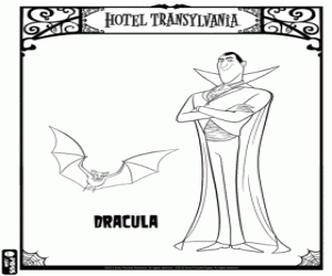 Coloriage Le propriétaire de l'hôtel est Dracula
