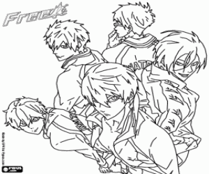 Coloriage Protagonistes de Free, Iwatobi SC