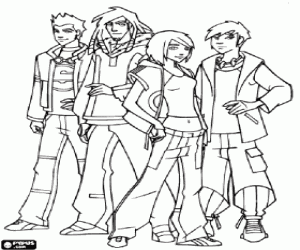 Coloriage Protagonistes de Galactik Football