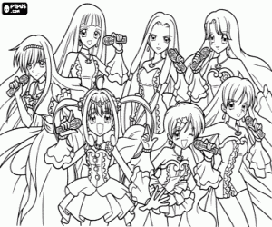 Coloriage Protagonistes de Mermaid Melody