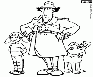 Coloriage Protagonistes d’Inspecteur Gadget
