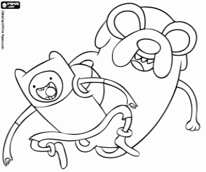 Coloriage Les protagonistes Finn et Jake