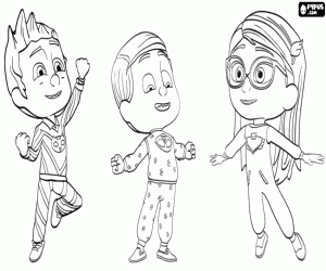 Coloriage Les protagonistes des Pyjamasques