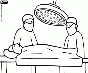 Coloriage Tout prêt pour la chirurgie