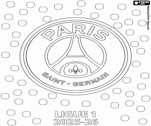Coloriage PSG, champion 2025-2026