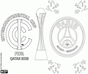 Coloriage PSG, champion Coupe intercontinentale 2025