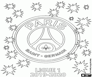 Coloriage PSG, champion de Ligue 1 2019-2020