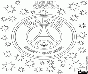 Coloriage PSG, champion de Ligue 1 2023-2024
