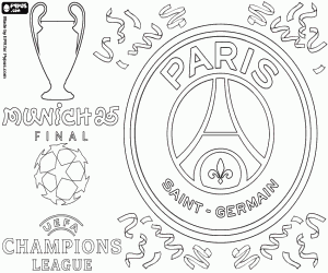 Coloriage PSG, champion de la Ligue Champions 2024-25