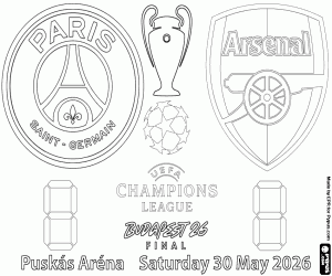 Coloriage PSG vs Arsenal, finale 2025-2026
