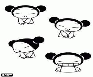 Coloriage Pucca, une jeune fille japonaise