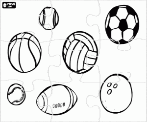 Coloriage Puzzle avec des balles différentes