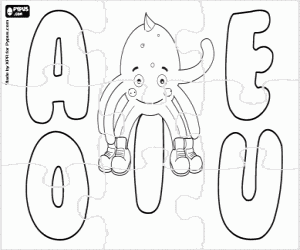 Coloriage Puzzle avec Pypus et voyelles