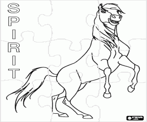 Coloriage Puzzle du cheval sauvage Spirit