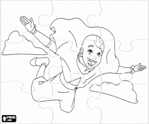 Coloriage Puzzle de Avatar, le dernier maître de l'air