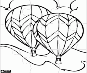 Coloriage Puzzle de Ballons