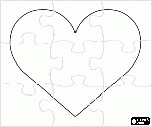 Coloriage Puzzle de Cœur
