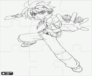 Coloriage Puzzle de Dan Kuso, Bakugan