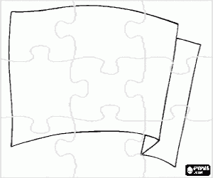 Coloriage Puzzle de drapeau blanc ondoyant