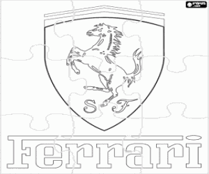 Coloriage Puzzle de Ferrari
