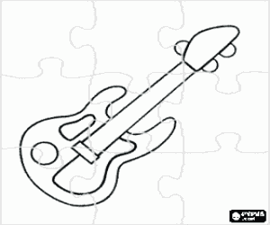 Coloriage Puzzle de guitare électrique