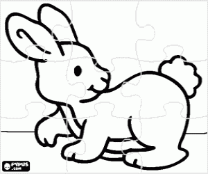 Coloriage Puzzle de lapin