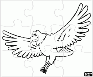 Coloriage Puzzle de l’aigle en vol