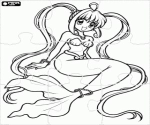 Coloriage Puzzle de Mermaid Melody Luchia