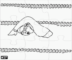 Coloriage Puzzle de natation