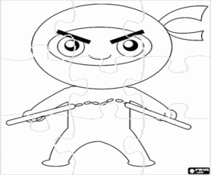 Coloriage Puzzle de Ninja