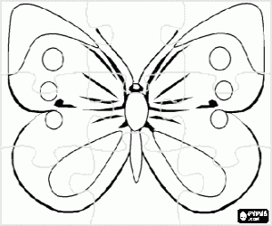 Coloriage Puzzle de papillon