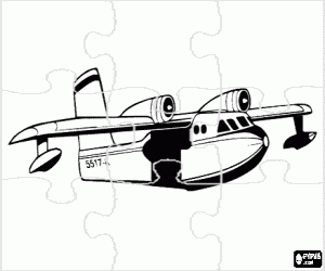Coloriage Puzzle de petit avion à la réaction