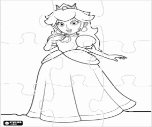 Coloriage Puzzle de princesse Peach