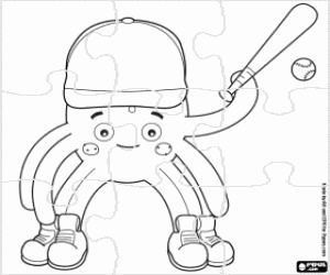 Coloriage Puzzle de Pypus et le baseball