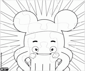 Coloriage Puzzle de Pypus comme Mickey Mouse