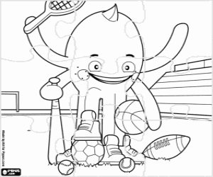 Coloriage Puzzle de Pypus et des sports
