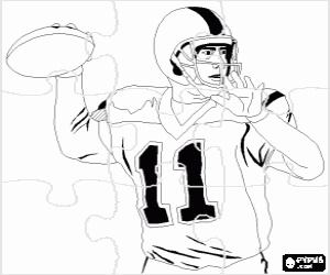 Coloriage Puzzle de quarterback de football américain