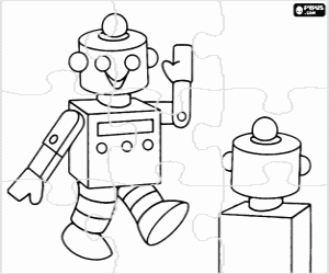 Coloriage Puzzle de Robots extraterrestres