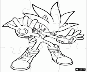 Coloriage Puzzle de Silver the Hedgehog