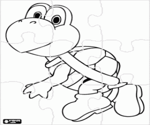Coloriage Puzzle de la tortue Koopa Troopa