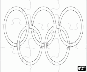 Coloriage Puzzle du drapeau olympique