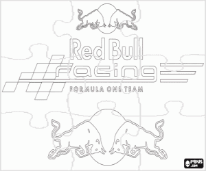 Coloriage Puzzle du logo Red Bull Racing