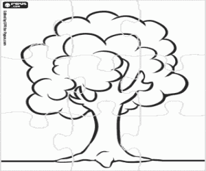 Coloriage Puzzle d'un arbre simple