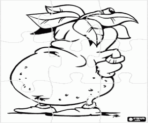 Coloriage Puzzle d'une pomme de terre