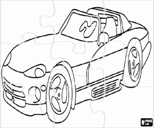 Coloriage Puzzle d’une voiture cabriolet